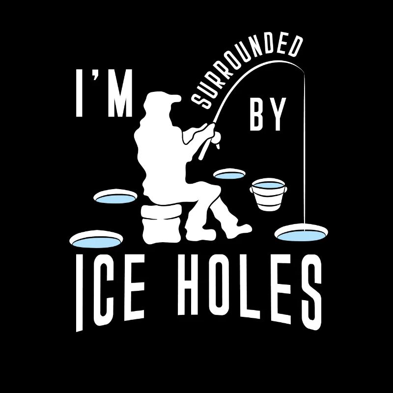 Entouré de trous de glace Pêche sur glace de Wortwitz Pêche