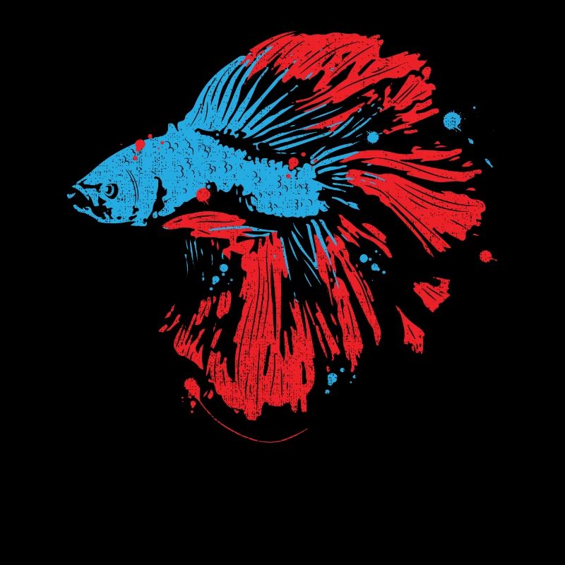 Betta Splendens Graffiti Poisson de combat siamois