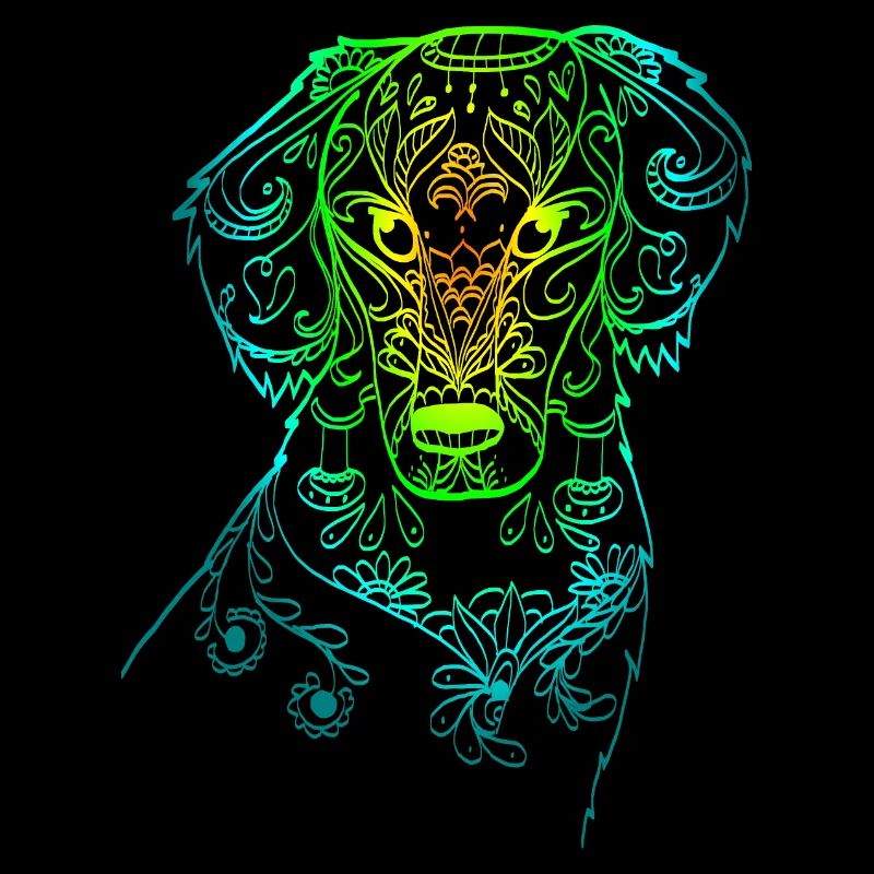 Regenbogen Doodle Hund