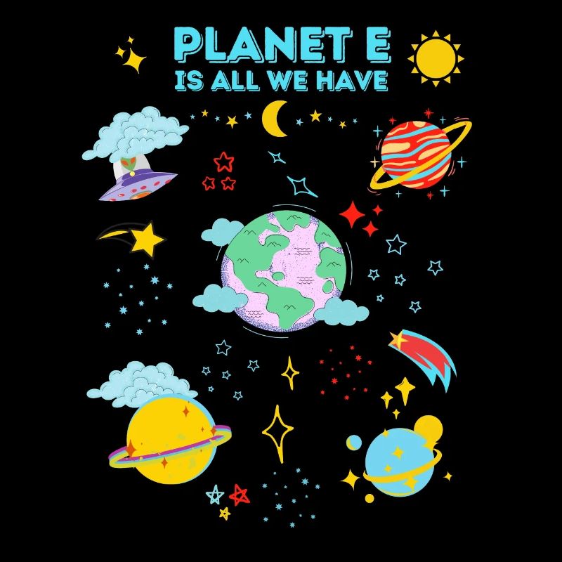 "Planet E" Space & Planet Illustration Design