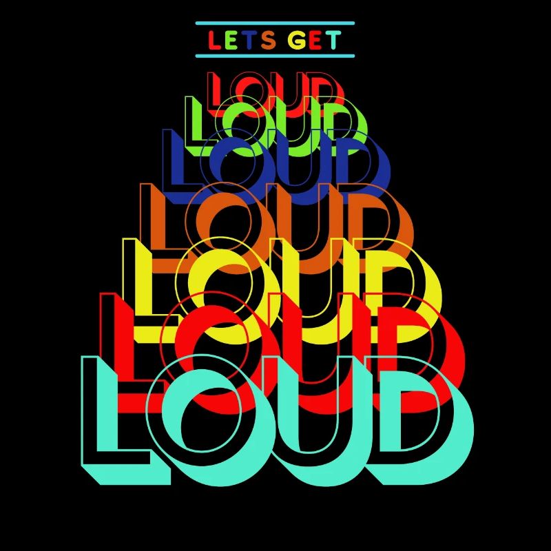 Conception graphique de texte surdimensionné coloré "fort"