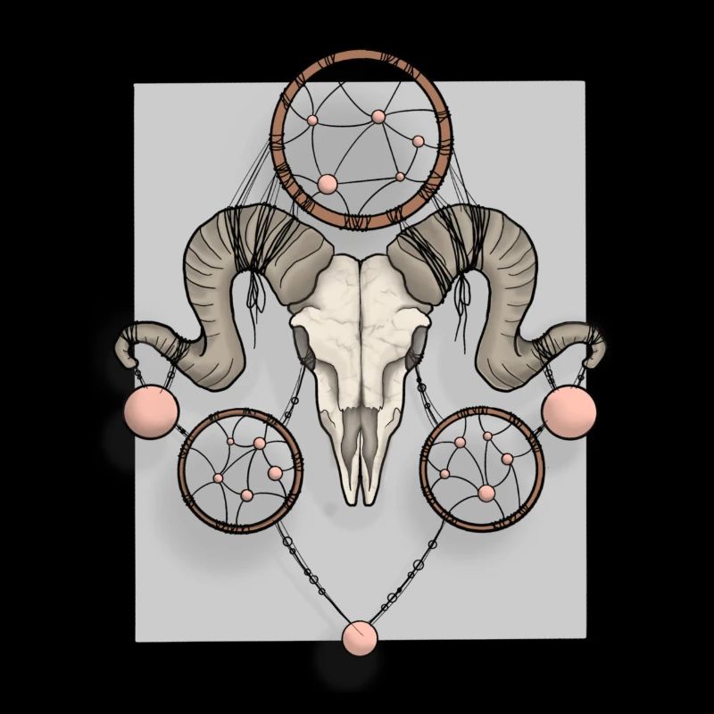 Skull with dream catcher