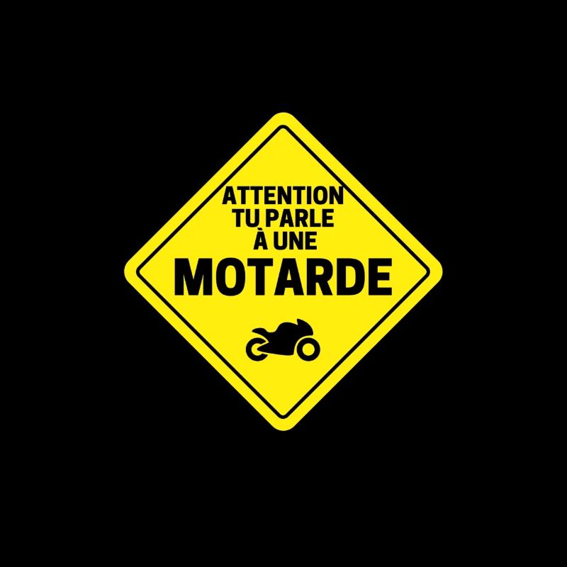 Attention motarde panneau de signalisation