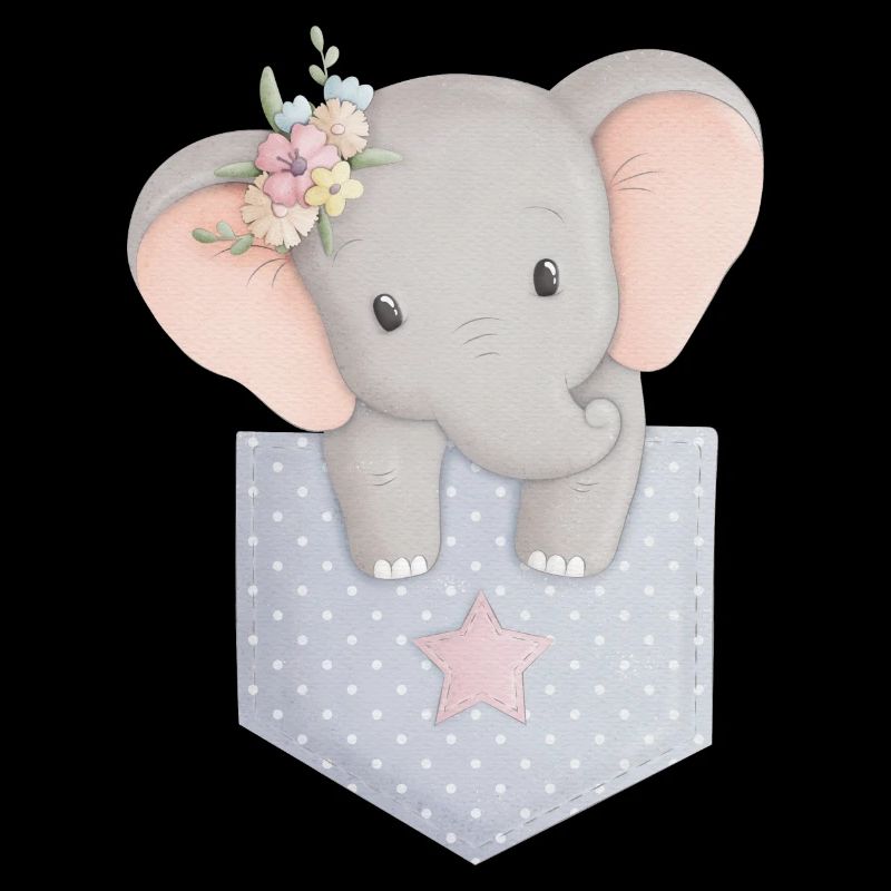 Éléphant en sac avec fleur