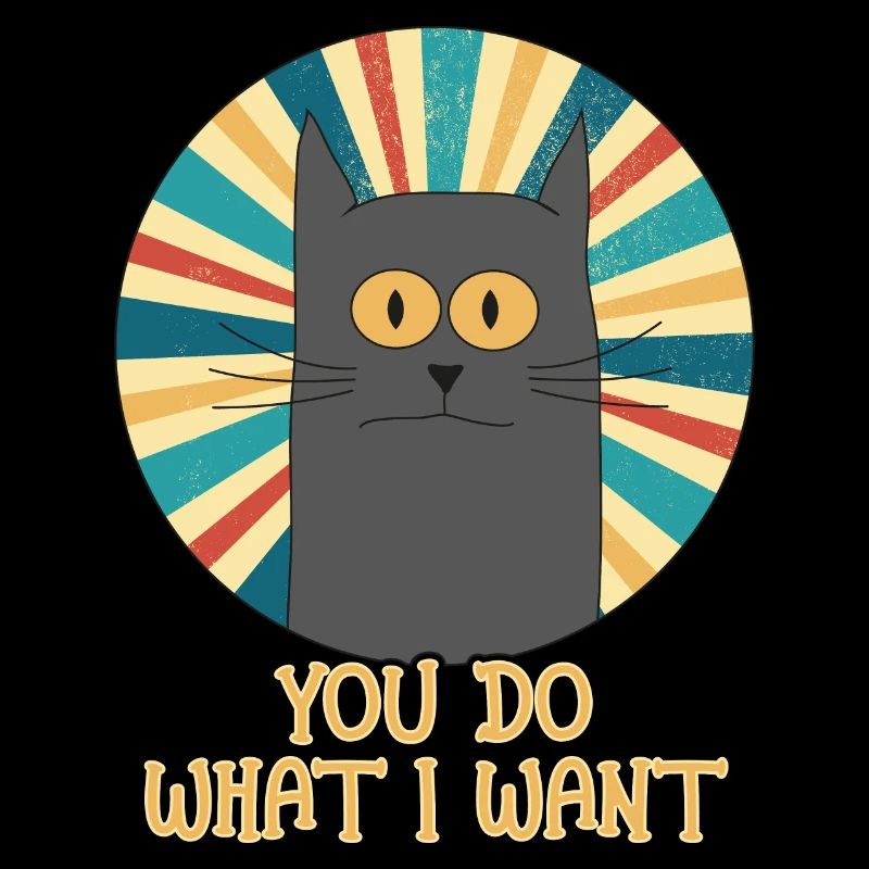 Tu fais ce que je veux, chat gris rétro vintage pour