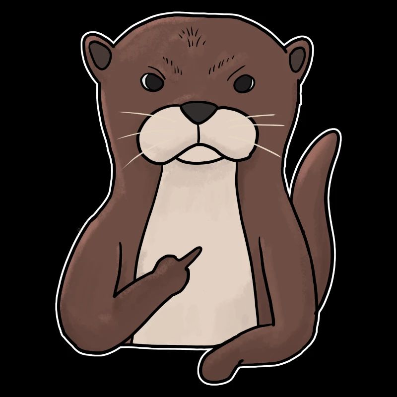 Mürrischer Otter mit Mittelfinger