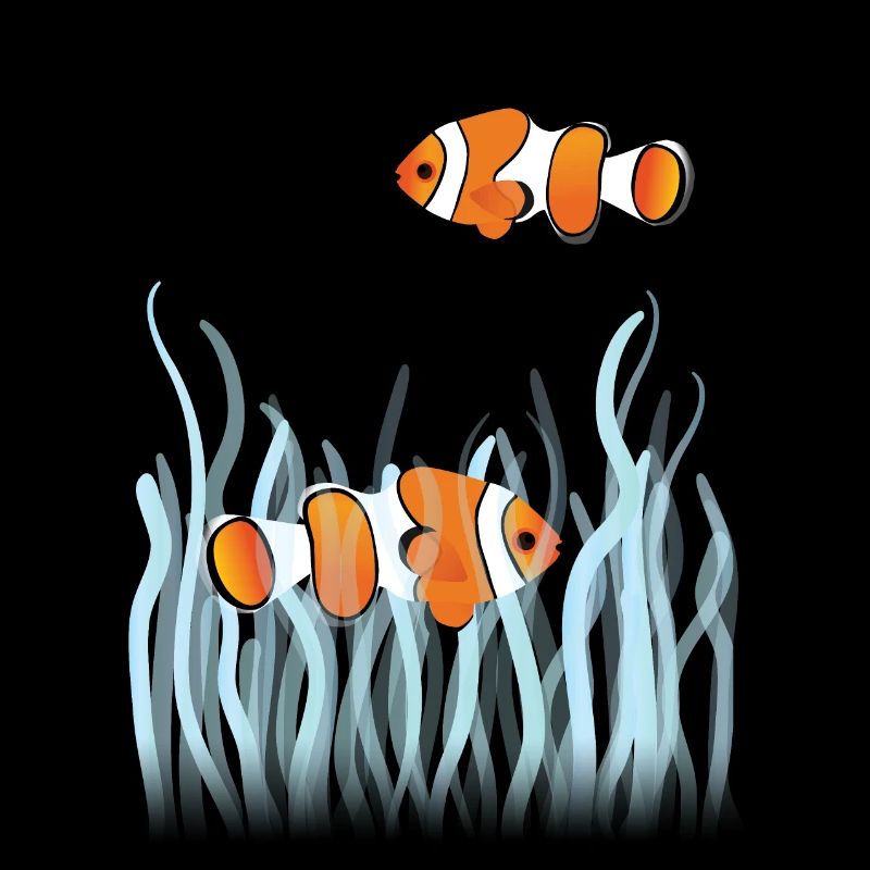 Deux poissons d’anémone dans le corail