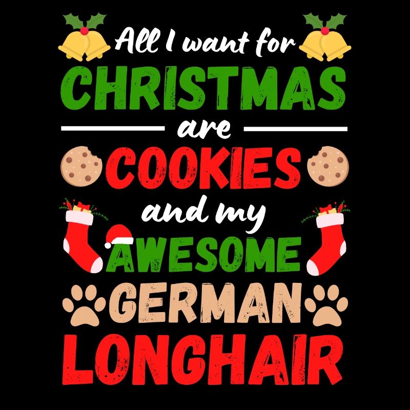 Christmas German Longhair Cat Bake Cookies
