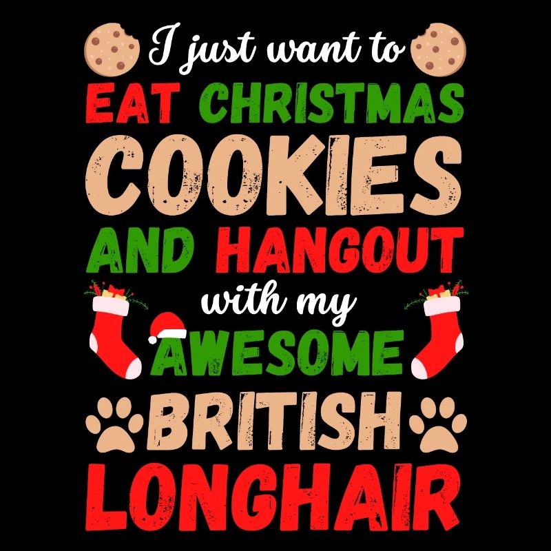 Christmas British Longhair Cat Bake Cookies
