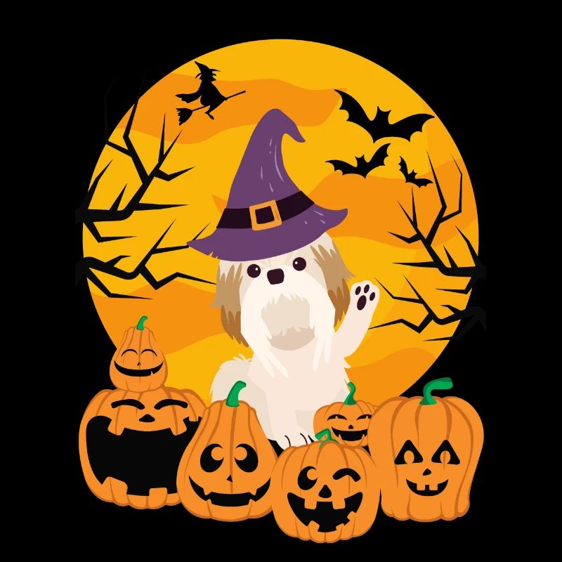 Chien d’Halloween Shih Tzu mignon et effrayant