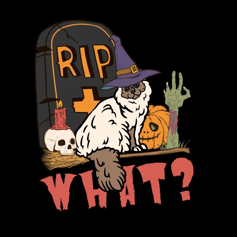 Chat d’Halloween birman mignon et effrayant