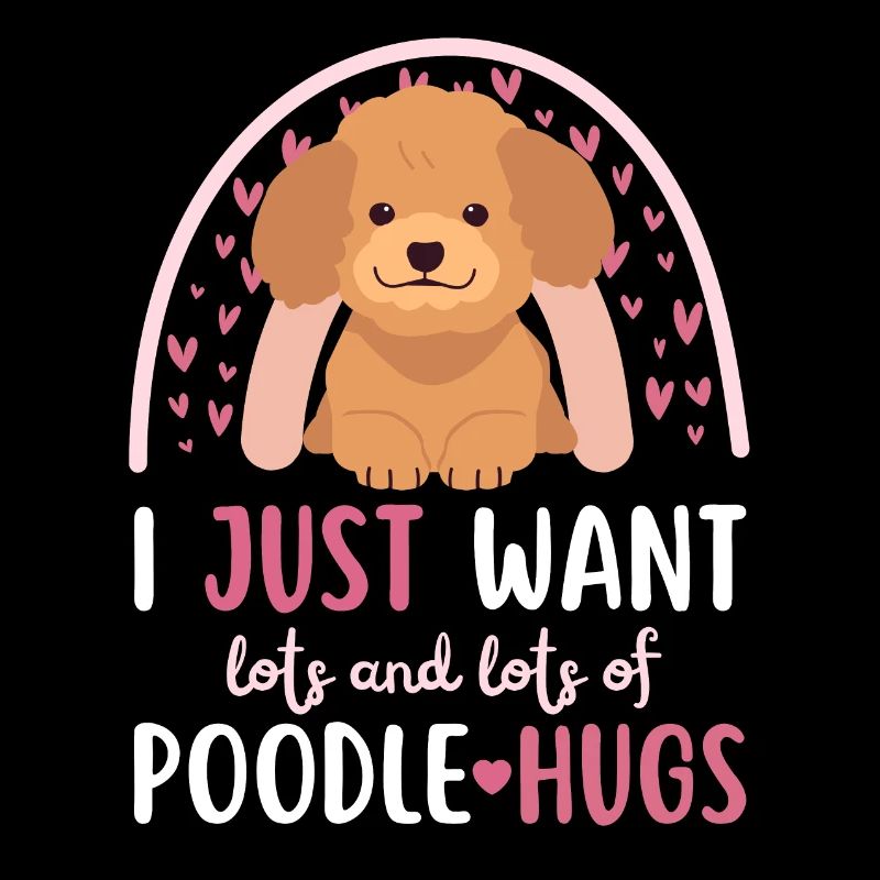 Doux caniche amoureux Kawaii