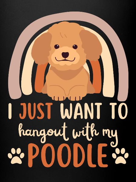 Doux caniche amoureux Kawaii