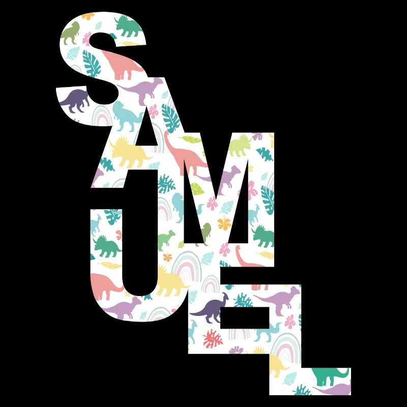 Samuel - Beautiful boy name with cute dinosaurs