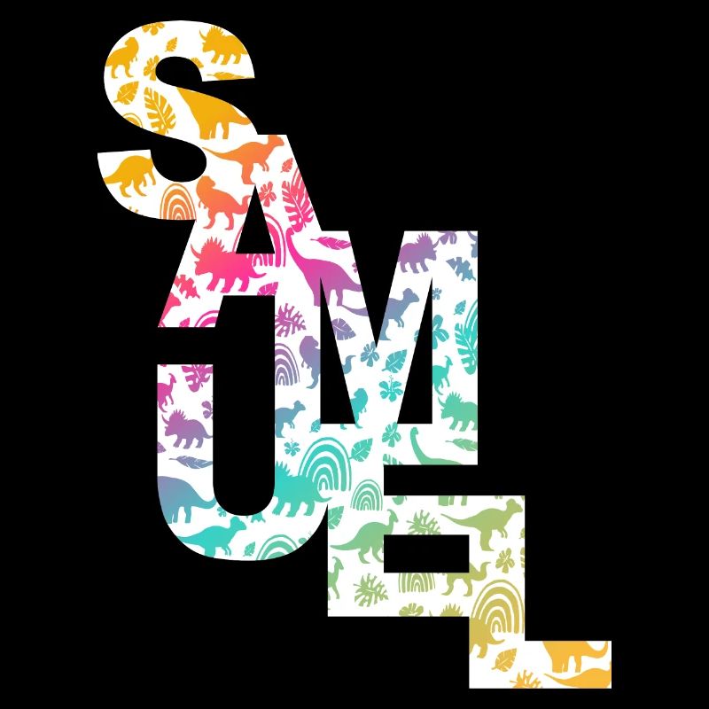Samuel - Beautiful boy name with cute dinosaurs
