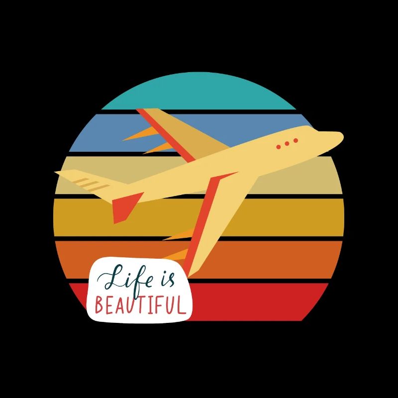 Retro Flugzeug "Life is beautiful"