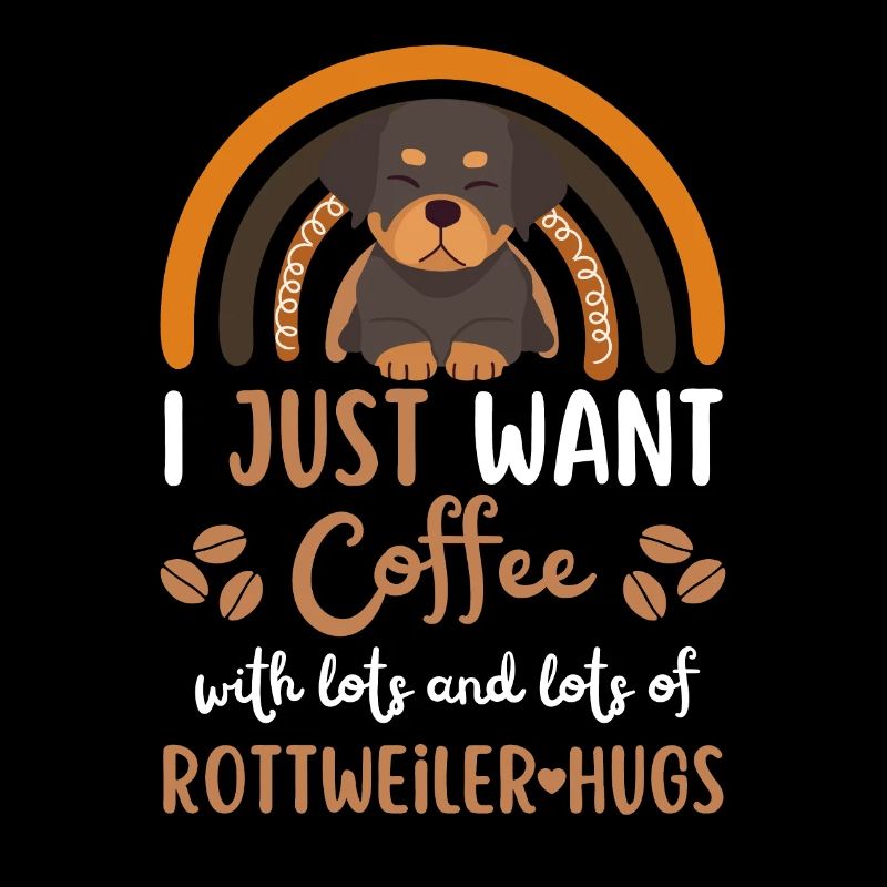 Mignon rottweiler café chien café kawaii