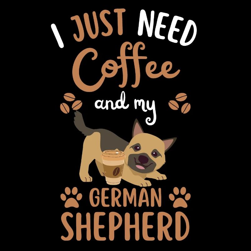 Süßer Deutscher Schäferhund Kaffee Cafe kawaii