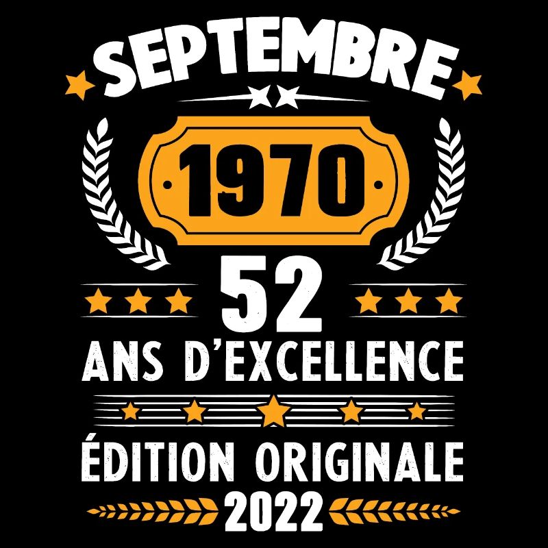 Cadeau D'anniversaire Rétro 52 Ans Septembre 1970