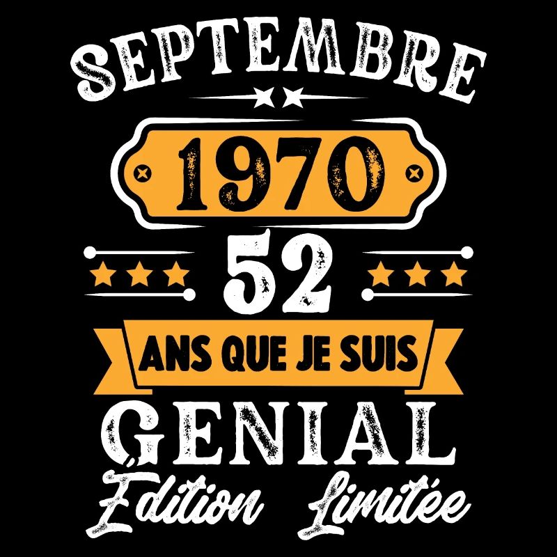 Cadeau D'anniversaire 52 Ans Septembre 1970 Rétro