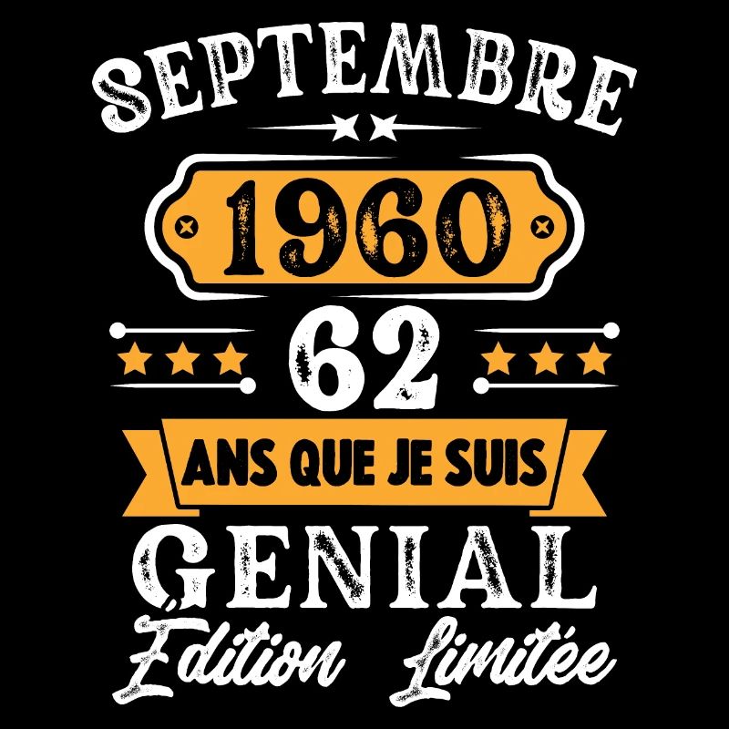 Cadeau D'anniversaire 62 Ans Septembre 1960 Rétro