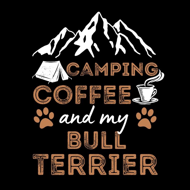 Bullterrier Kaffee Camping Hund Cafe
