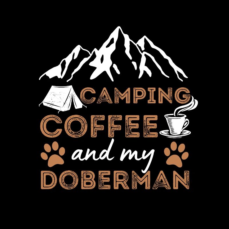 Dobermann Kaffee Camping Hund Cafe