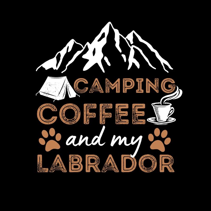 Labrador Kaffee Camping Hund Cafe