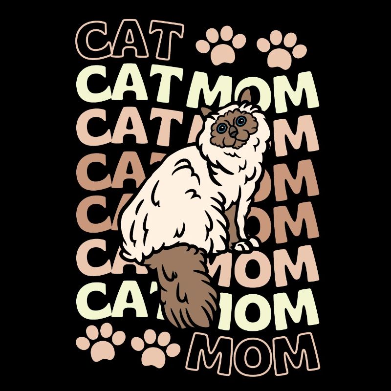 Cute Burmese Cat Mama