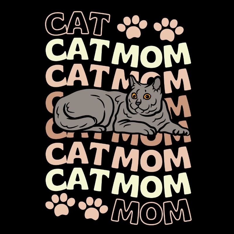 Mignon chat chartreux Maman