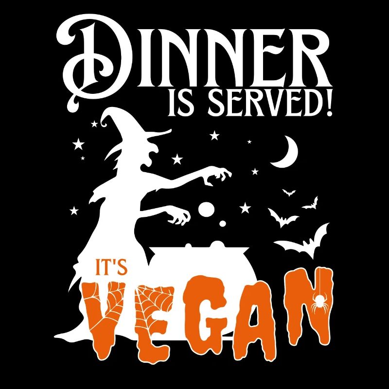 Veganes Hexen-Halloween-Party-Dinner wird serviert