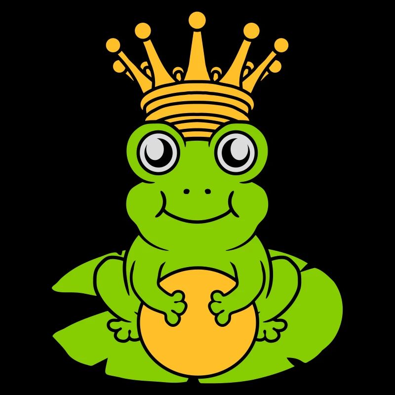 Enchanted Frog King sits water lily