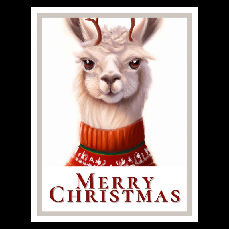 Portrait d’un lama mignon dans un Noël.