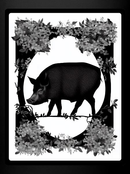 Sanglier dans les fleurs