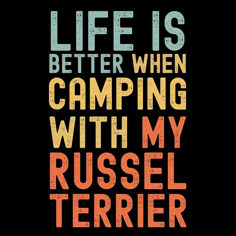 Russel Terrier Camping rétro vintage