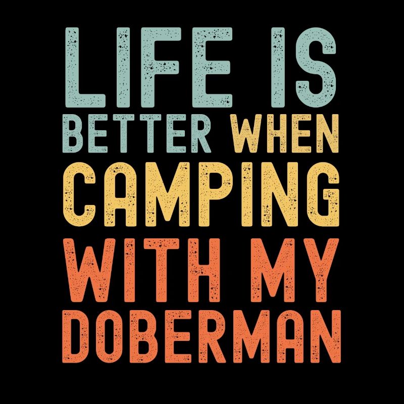 Dobermann Camping rétro vintage