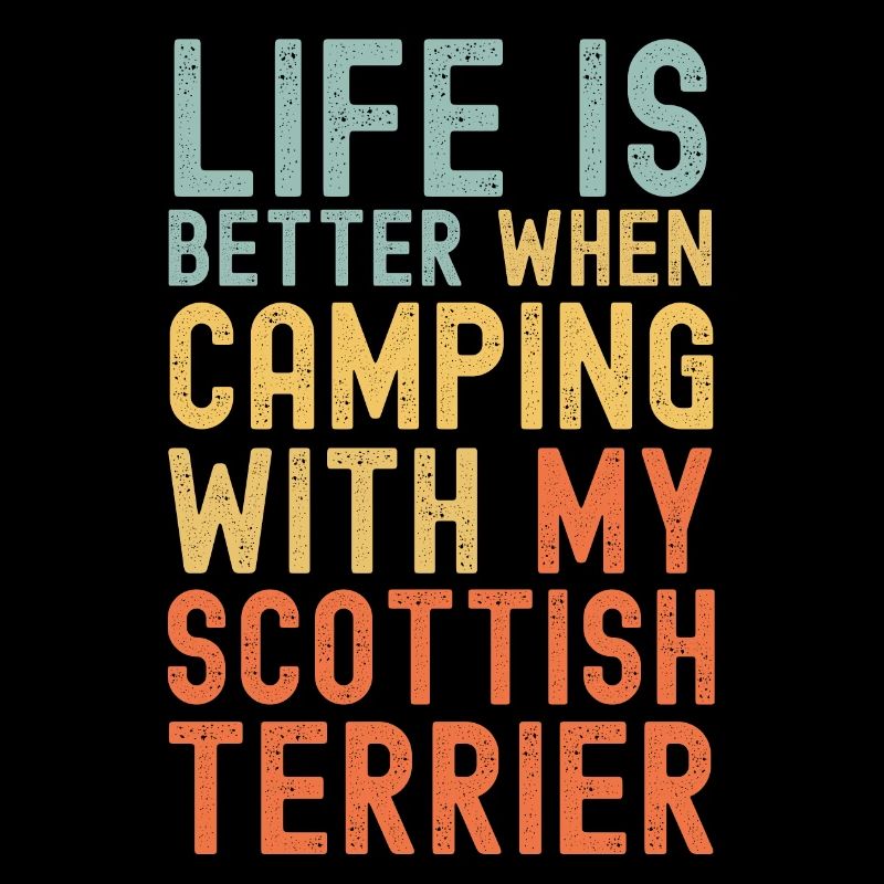 Scottish-Terrier Camping rétro vintage