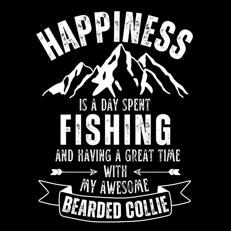 Pêche et Bearded-Collie