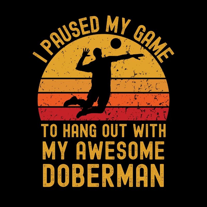 Volleyball et doberman