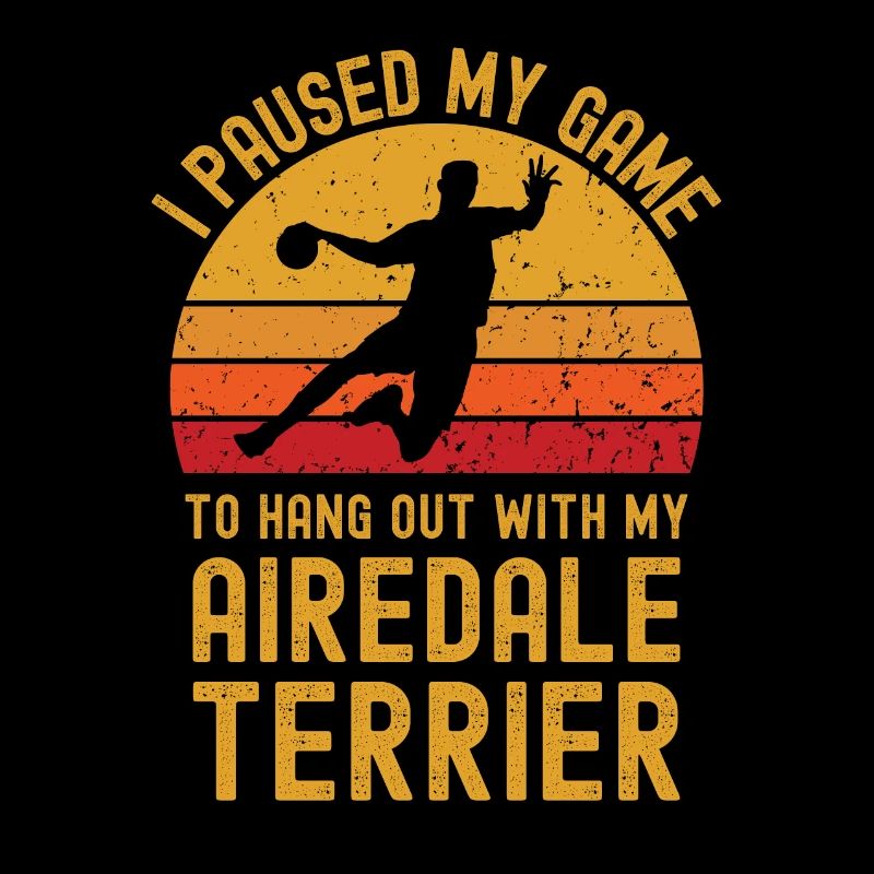 Handball und Airedale-Terrier
