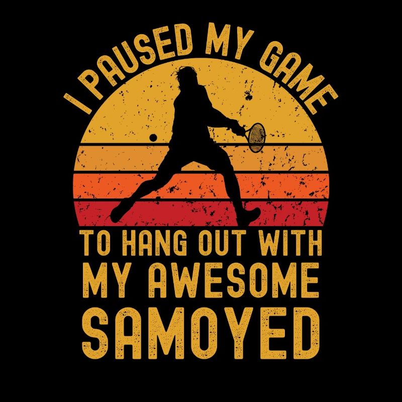 Tennis und Samojede