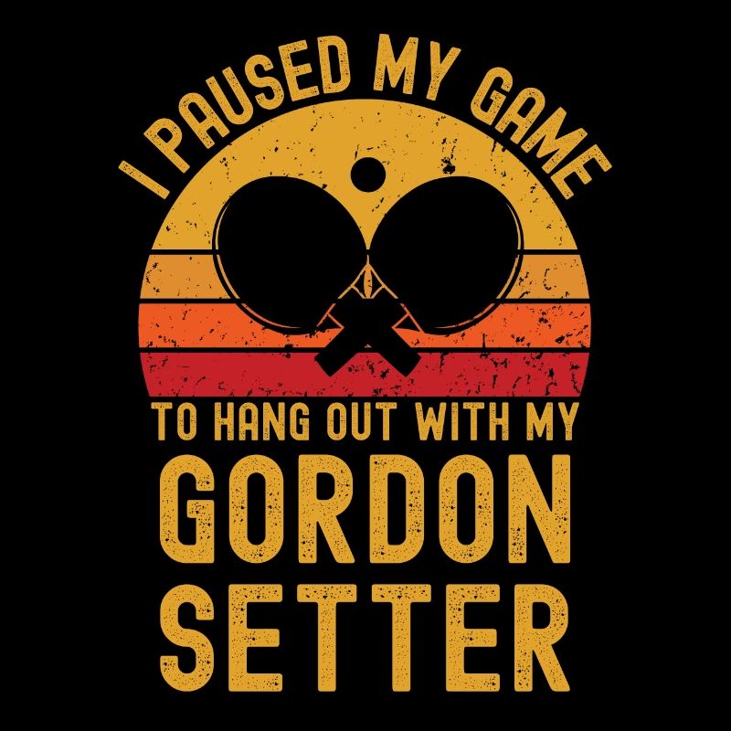 Table tennis and Gordon setter