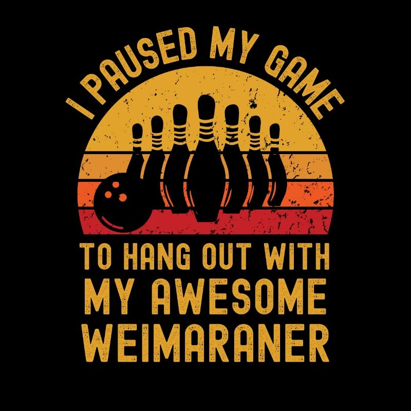 Bowling und Weimaraner