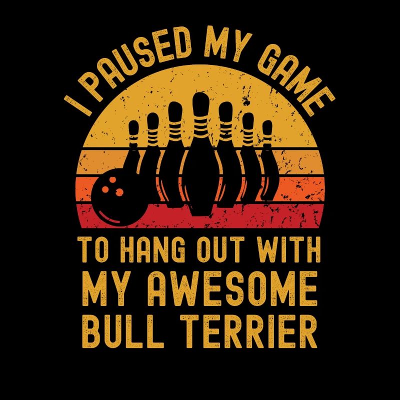 Bowling und Bullterrier