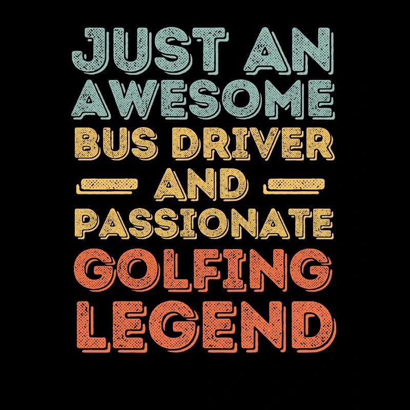 Bus driver golfing retro