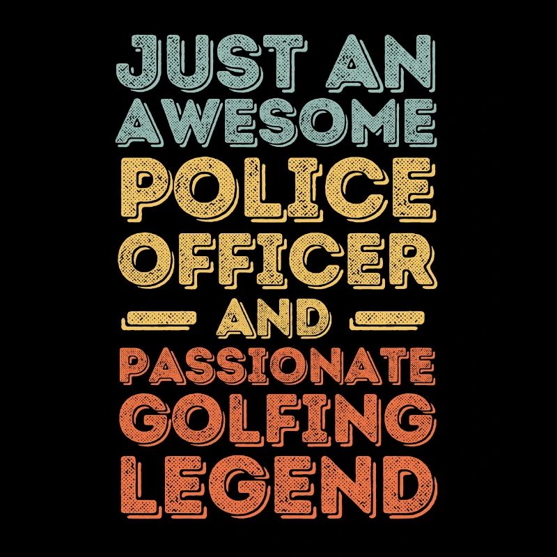 Policeman Golfing retro