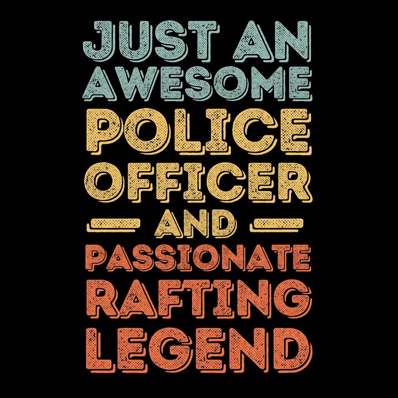 Policeman rafting retro