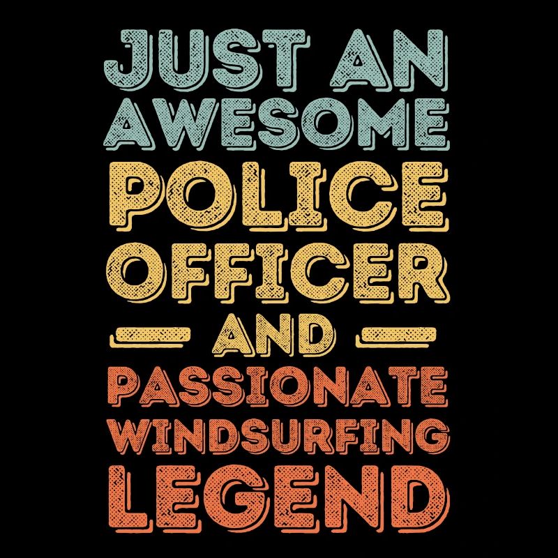 Policeman windsurfing retro