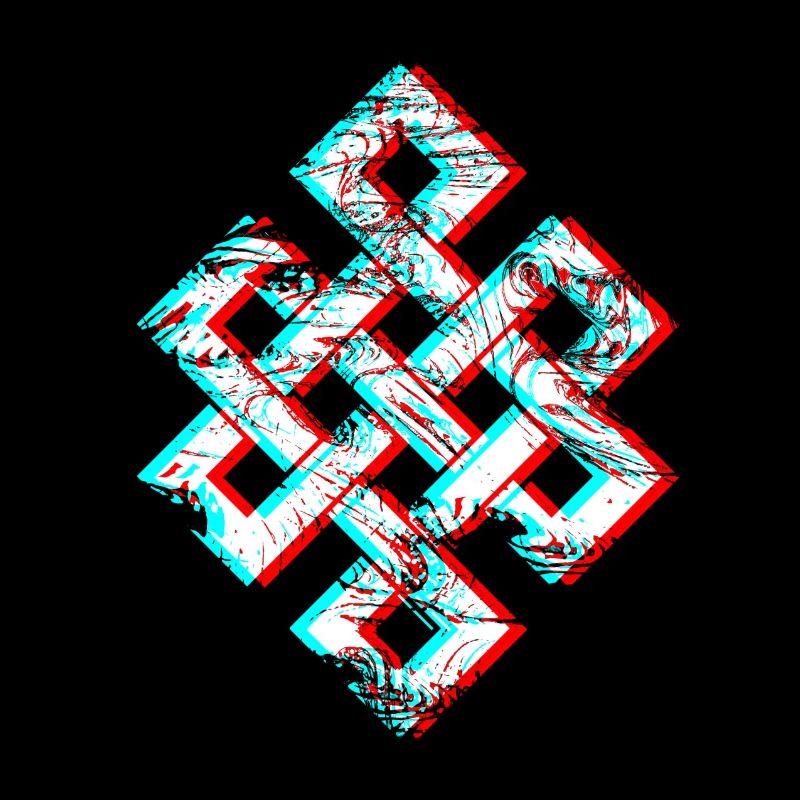 Karma Psychedelic 3D Glitch Anaglyph Fancy
