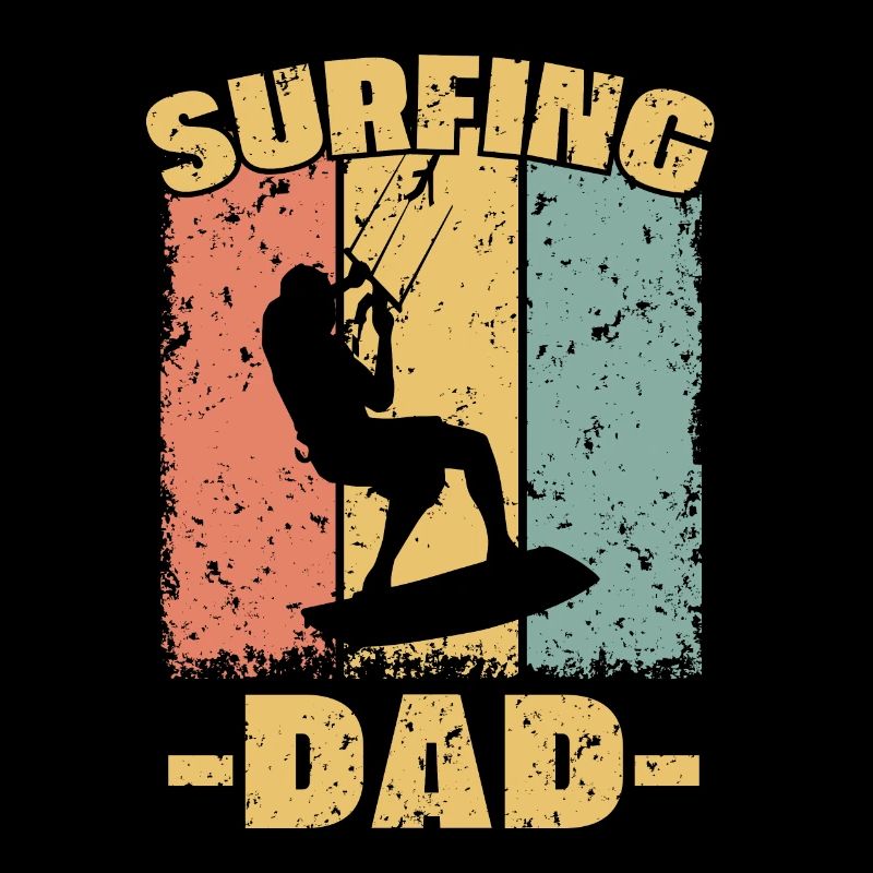 Kitesurfing dad retro